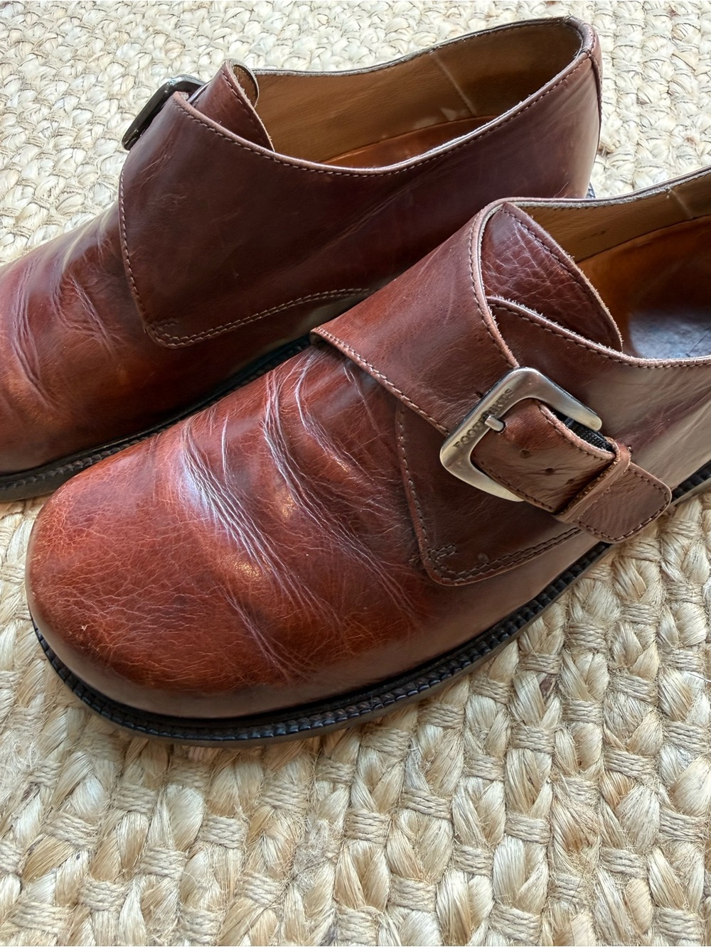 Footprints by Birkenstock Brown Leather Monk Strap Shoes Size 39.5